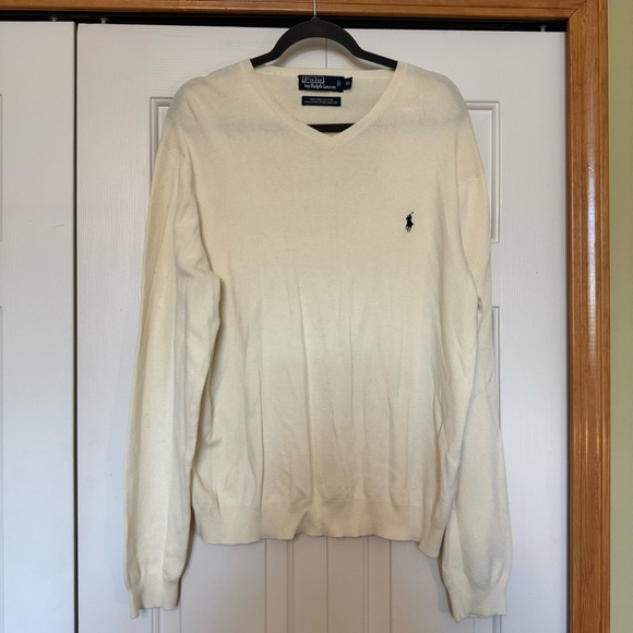 Polo Ralph Lauren Pima Cotton V Neck Knit Sweater - Picture 1 of 5